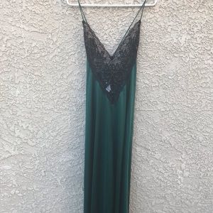Vintage Adonna Sheer Silky Lace Green Nightgown